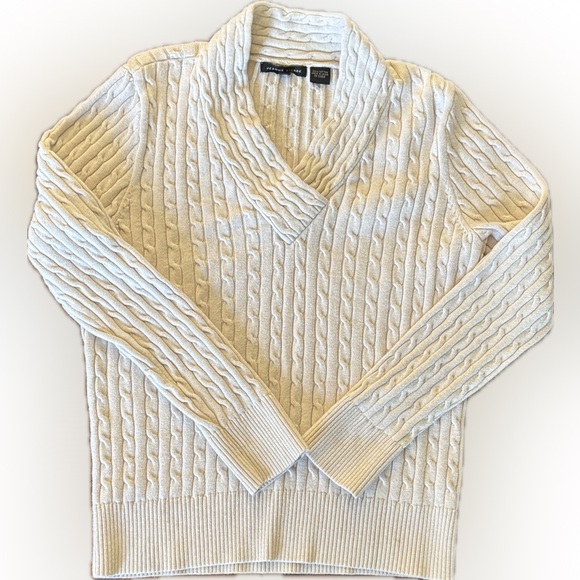 JEANNE PIERRE Sweaters - Jeanne Pierre | women’s Cream Cable Knit cotton Sweater